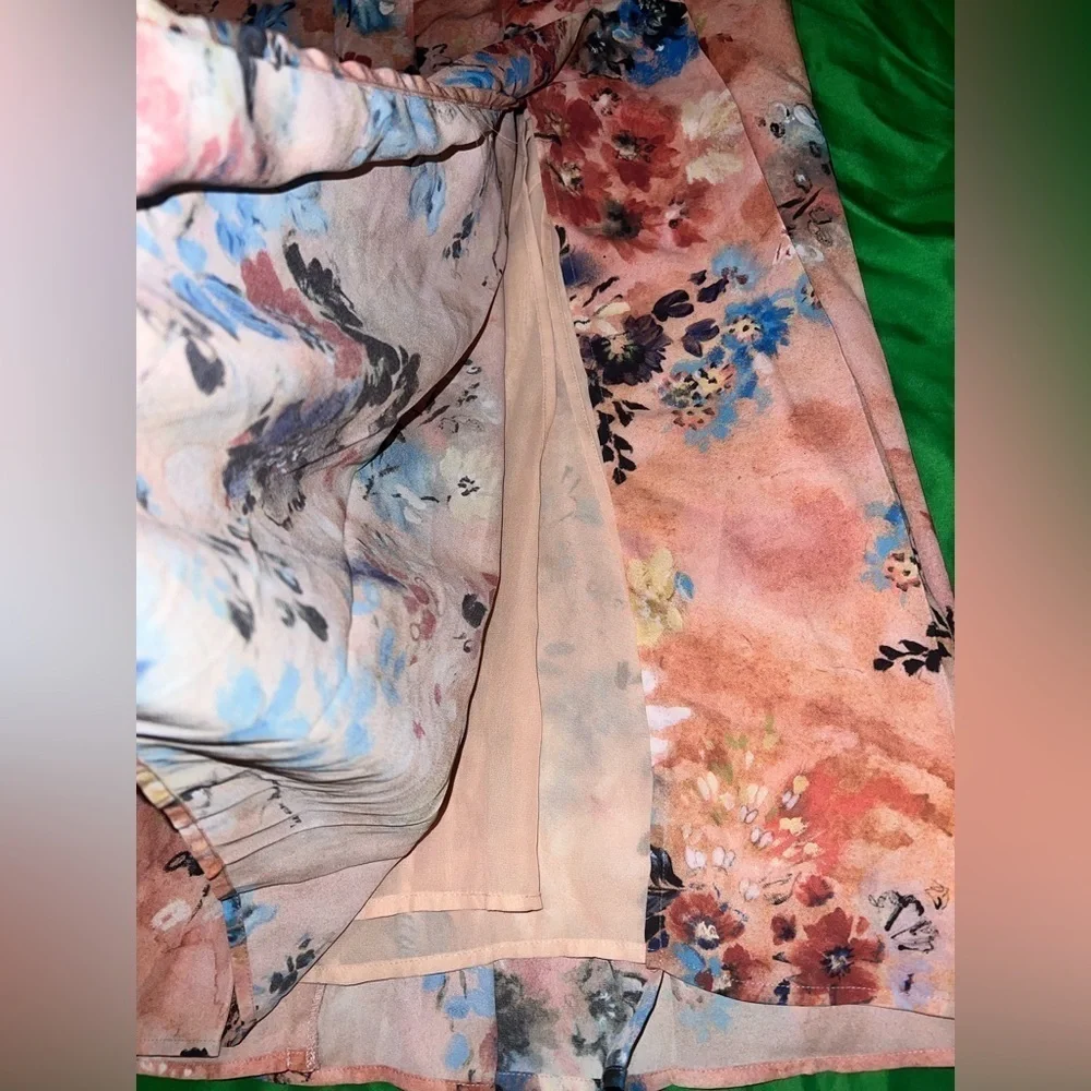 Aritiza Babaton Floral Midi Skirt with Slit size 2